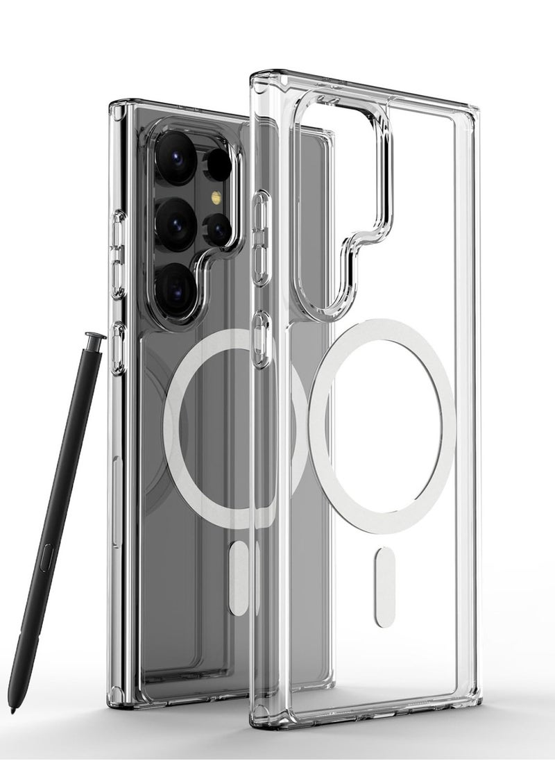 Techie - Samsung Galaxy S24 Ultra 2024 MagSafe Clear Case - Transparent Hybrid Cover with Built-in Magnets for Easy Charging and Mounting - Image 1