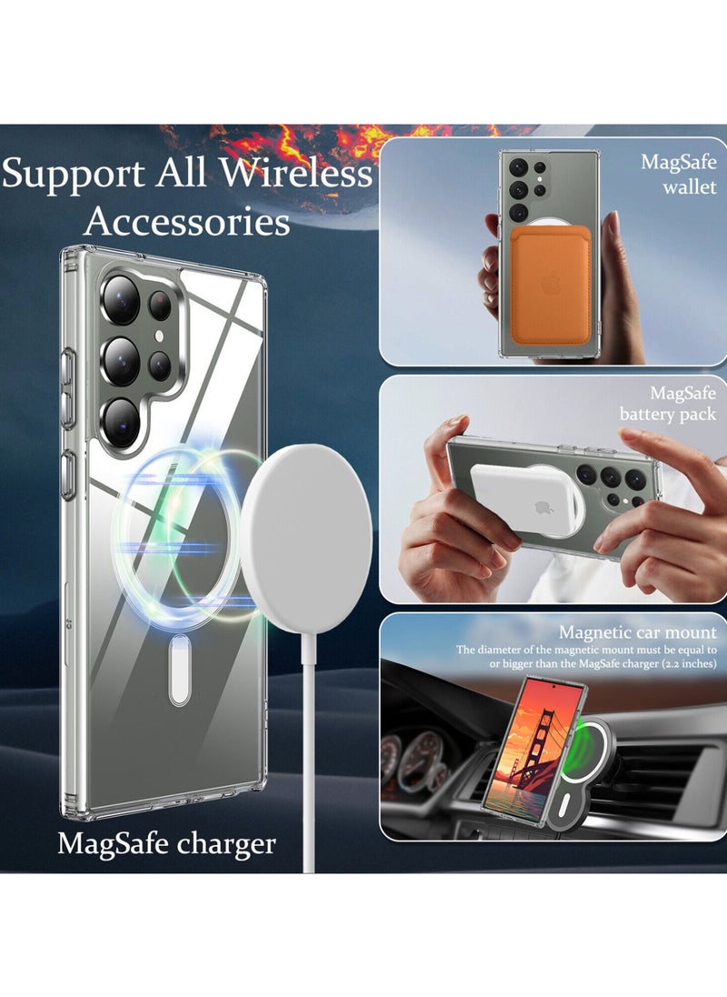 Techie - Samsung Galaxy S24 Ultra 2024 MagSafe Clear Case - Transparent Hybrid Cover with Built-in Magnets for Easy Charging and Mounting - Image 1