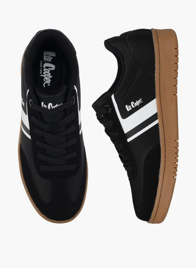 Striped Lace-Up Ankle School Sneakers