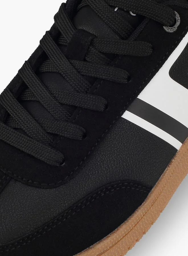 Lee Cooper BLACK Striped Lace-Up Ankle School Sneakers for Women | Best Price UAE