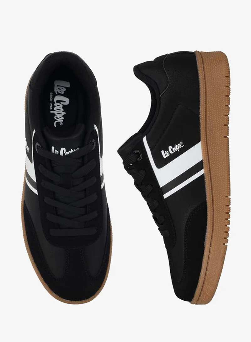 Striped Lace-Up Ankle School Sneakers