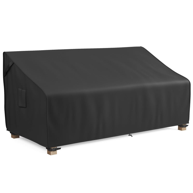 MR. COVER 3-Seater Outdoor Couch Cover Waterproof, 80 Inch Patio Furniture Cover for Sofa, Heavy Duty Polyester & Double-Stitched Seams, Classic Black - Image 1