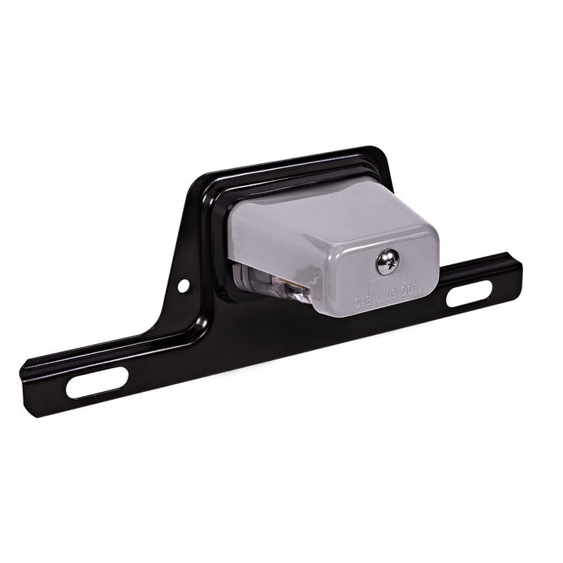 ONLINE LED STORE TRUE MODS Gray LED License Plate Boat Trailer Light [Steel Bracket Mount] [DOT FMVSS 108] [SAE L] 12V DC Waterproof Universal Submersible PC Lens Tag Lamp for Car Work Utility Flat Bed Box Semi Truck - Image 1