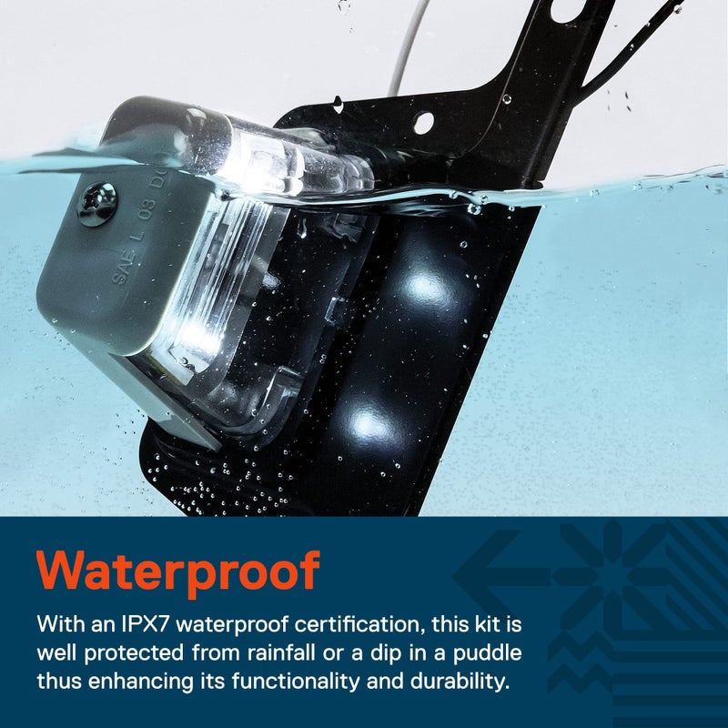 ONLINE LED STORE TRUE MODS Gray LED License Plate Boat Trailer Light [Steel Bracket Mount] [DOT FMVSS 108] [SAE L] 12V DC Waterproof Universal Submersible PC Lens Tag Lamp for Car Work Utility Flat Bed Box Semi Truck - Image 4