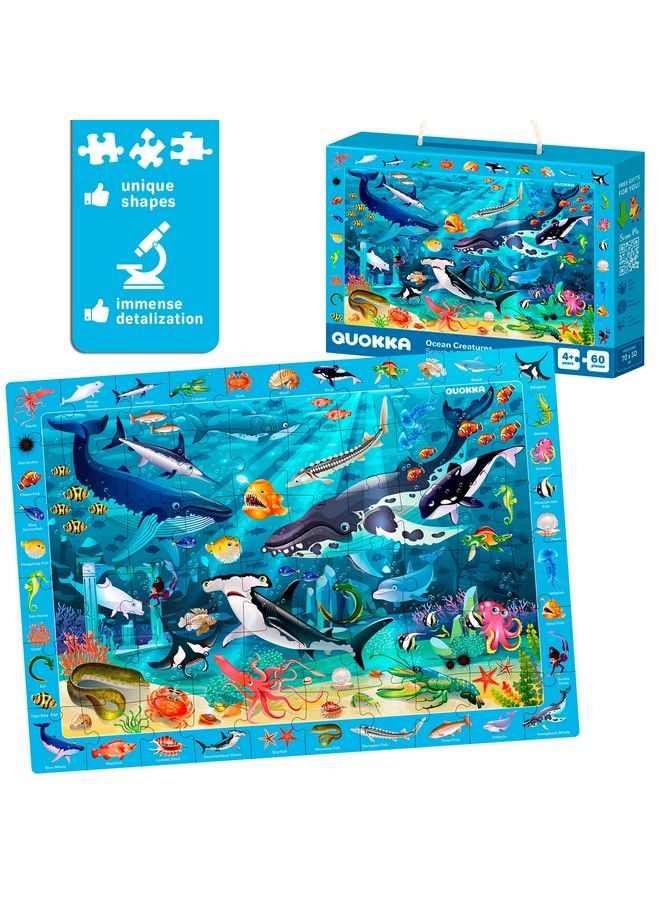 quokka 60 Pieces Floor Puzzles For Kids Ages 48 3 Jigsaw Kids Puzzles Ages 68 By Quokka Search & Find Learning Game For Toddler Ages 35 Ocean Wild Animals & Dinosaurs Gift Games For Children 810 - Image 4