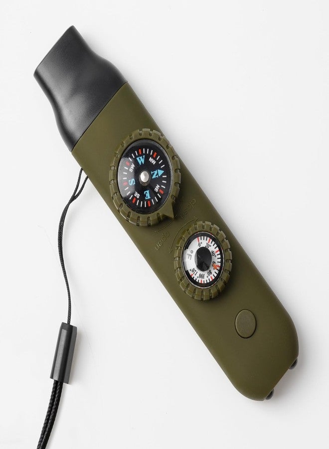 Viriber Emergency Survival Safety Whistle，Whistle for Kids with Lanyard,Compass,Thermometer,Ideal for Kayaking, Boating, Hiking, Camping, Climbing(Green) - Image 2