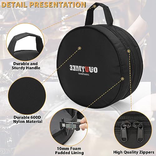 OUUTMEE Drum Bag For Snare 14"x5.5"/14"x6.5", 10mm Thick Padded Travel Drum Case - Image 3