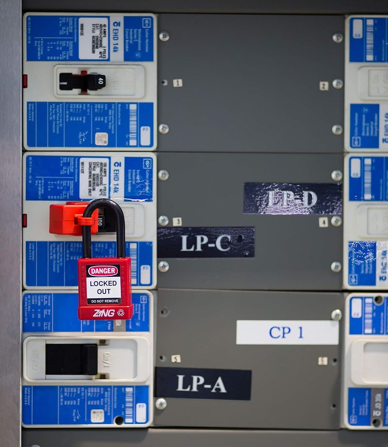 Zing Green Products Breaker Electrical Lockout Tagout Kit with Safety Padlocks, Lockout Tags, Universal and Clamp-On Multipole Breaker Lockouts, and Hasps - Image 3