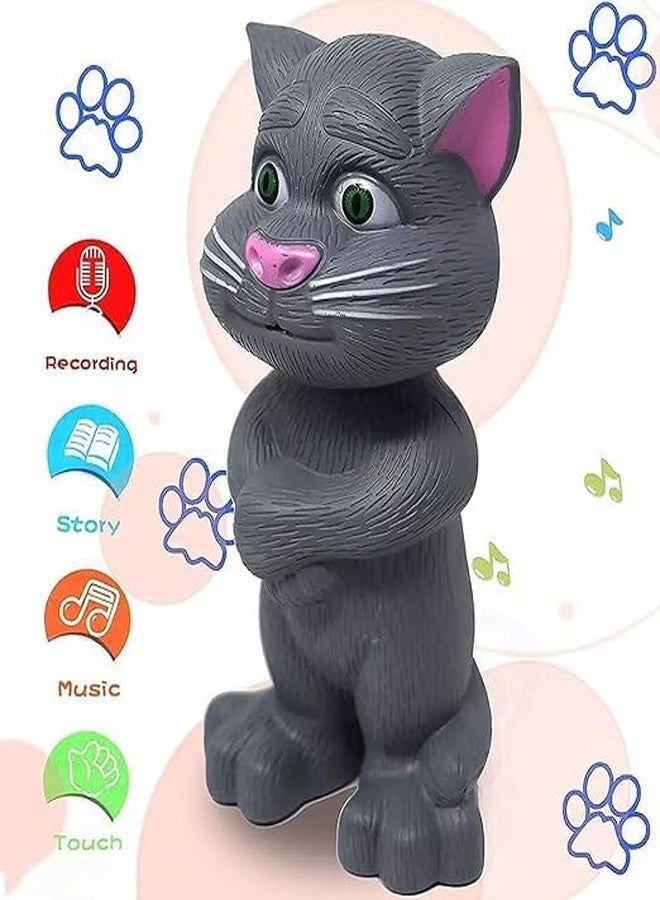 KinderTales® Talking Tom Toy for Kids – Interactive Musical Speaking Cat Doll with Recording, Stories & Songs, Responds to Touch – Fun Educational Toy for Toddlers & Children (White) - Image 4
