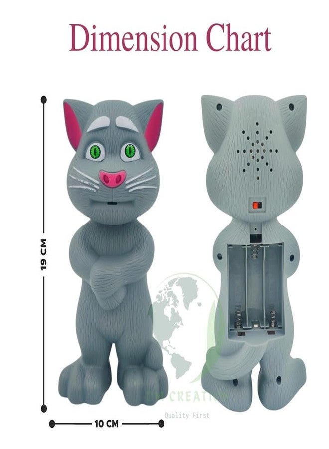 KinderTales® Talking Tom Toy for Kids – Interactive Musical Speaking Cat Doll with Recording, Stories & Songs, Responds to Touch – Fun Educational Toy for Toddlers & Children (White) - Image 3