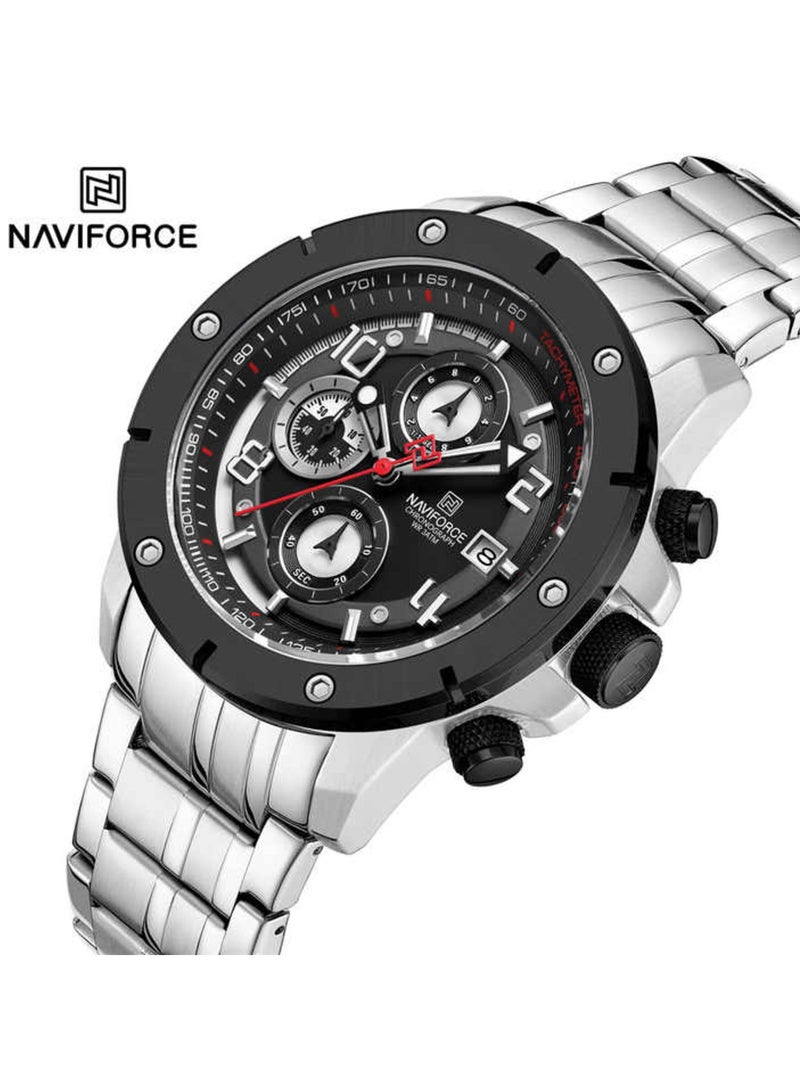 NAVIFORCE Stylish Chronograph Watch for Men with Stainless Steel Bracelet Sporty Dial Luminous Hands and Water Resistant Design for Everyday Casual and Formal Wear  - Image 2