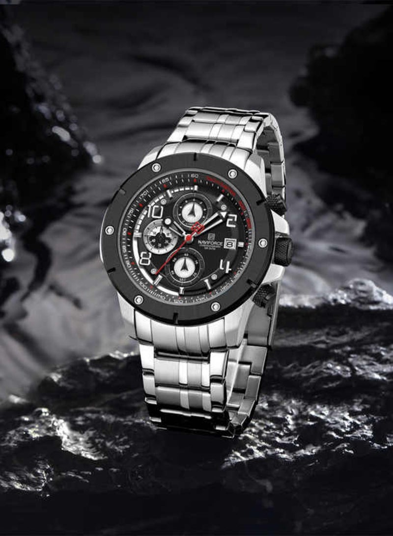 NAVIFORCE Stylish Chronograph Watch for Men with Stainless Steel Bracelet Sporty Dial Luminous Hands and Water Resistant Design for Everyday Casual and Formal Wear  - Image 3