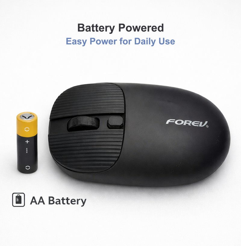 FOREV Wireless Mouse with Dual Mode BT/2.4G, 3-Level DPI Adjustments, 3-Button Rechargeable Gaming Mouse, Lightweight Ergonomic Mouse for Mac Mini PC Gaming Laptop Computer MacBook - (Black) - Image 5