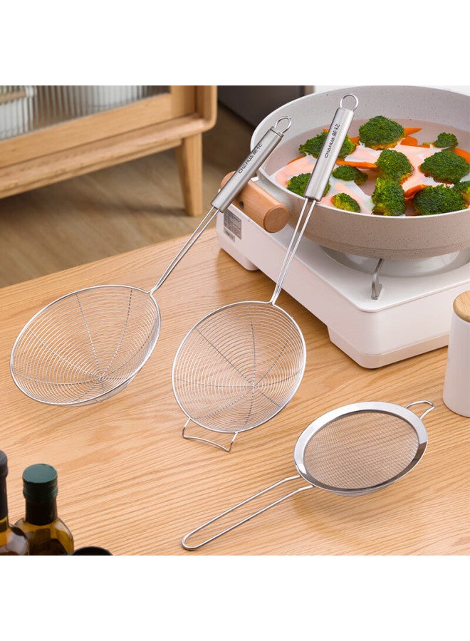 Chahua Long Handle 304 Stainless Steel Hooked Wire Strainer 15.5cm Food Grade Thickened Hot Pot Skimmer Spoon