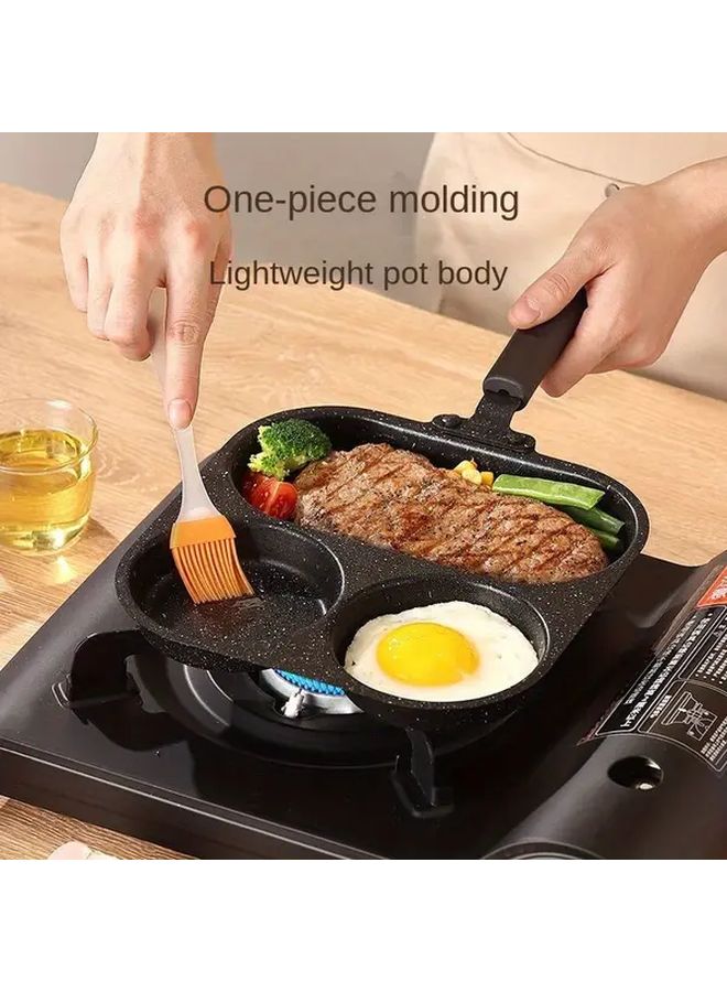 3 In 1 Non Stick Cast Iron Breakfast Pan For Eggs Steak And Sausage - Image 1
