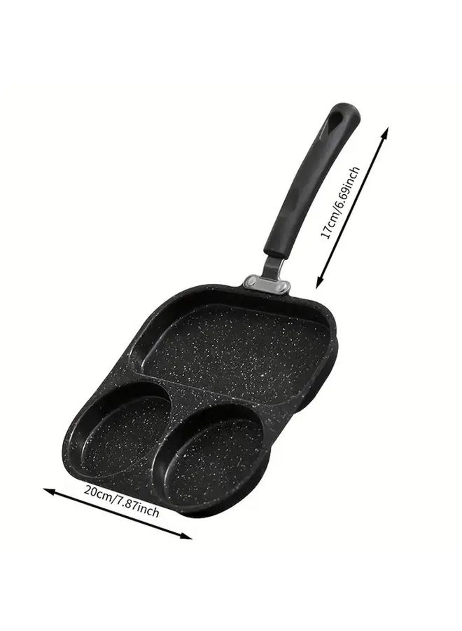 3 In 1 Non Stick Cast Iron Breakfast Pan For Eggs Steak And Sausage - Image 3