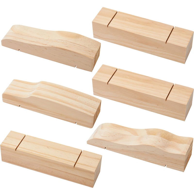 Soaoo 6 Pcs Derby Car Body Bulk for Pine Wood Racing Pre Drilled Derby Cylinder Weight Holes Sleek, Aerodynamic Design Compliant Axle Slots Ready to Paint and Customize - Image 1