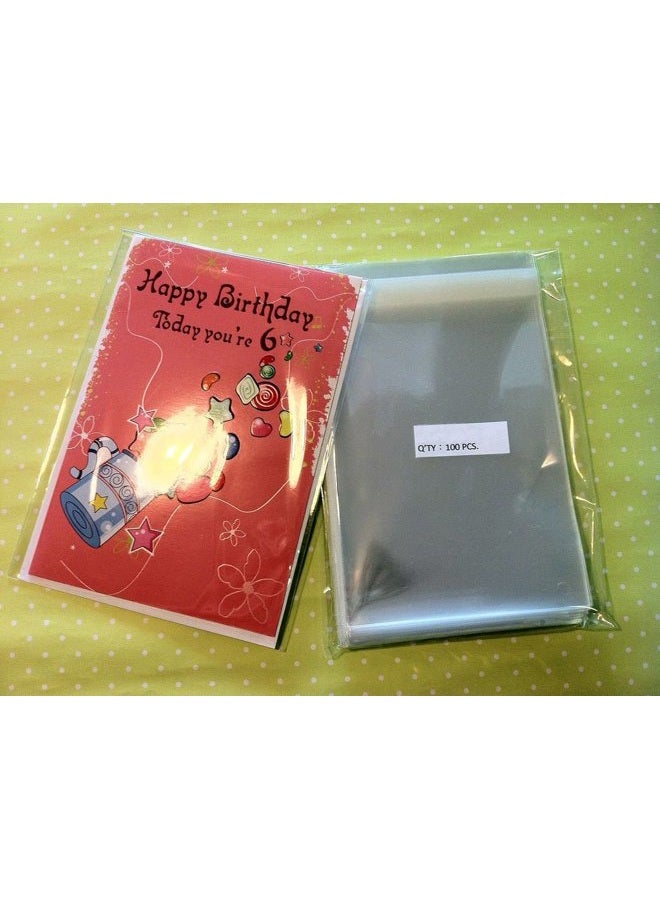 UNIQUEPACKING 100 Pcs 5 1/2 X 8 1/8 Clear A8 Card Resealable Cello/Cellophane Bags - Image 3