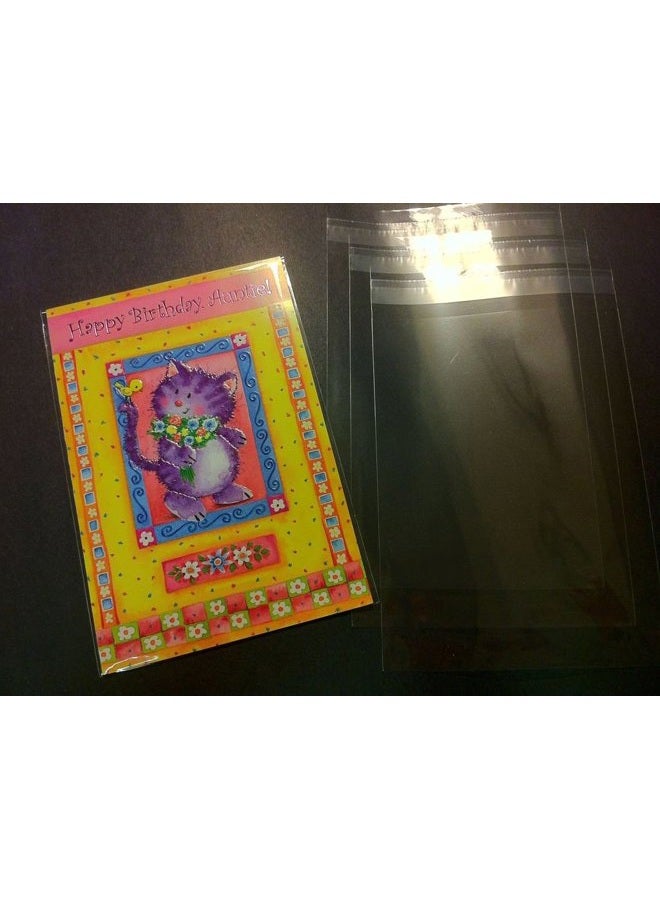 UNIQUEPACKING 100 Pcs 5 1/2 X 8 1/8 Clear A8 Card Resealable Cello/Cellophane Bags - Image 2