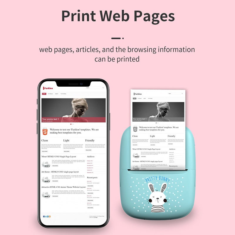 New Mini Small Printer Bluetooth Thermal Wrong Topic Pocket Portable Ink Free Printing Sale - Image 3