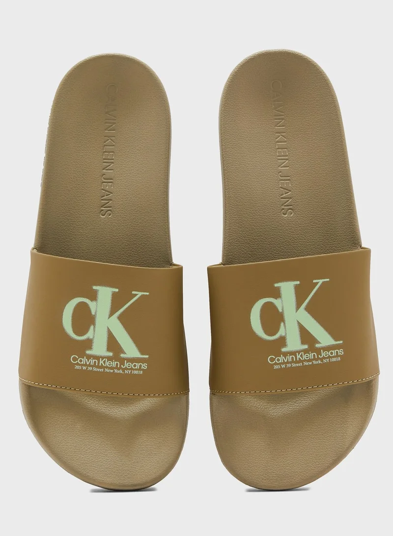 CALVIN KLEIN Logo Print Slides