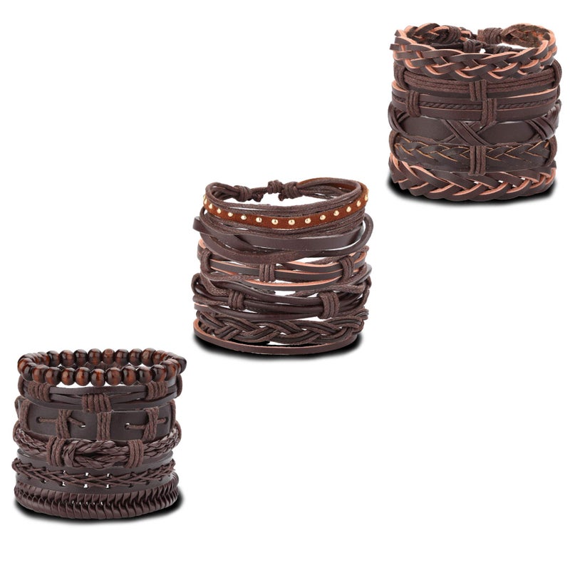 جي ستايل أساور ملتفة من الجلد - 17 قطعة - Image 2