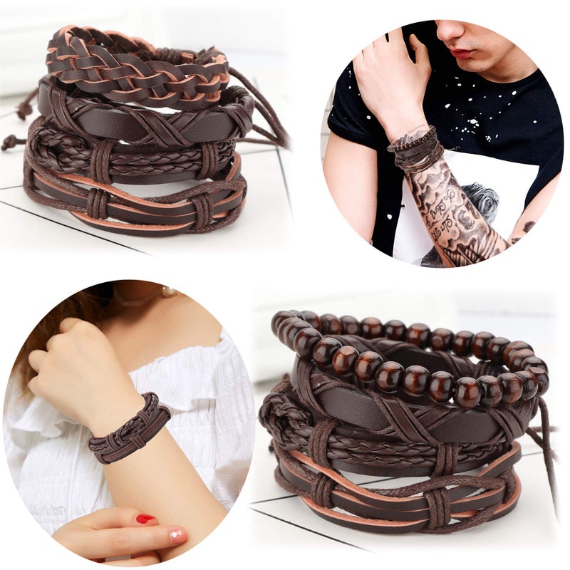 جي ستايل أساور ملتفة من الجلد - 17 قطعة - Image 3