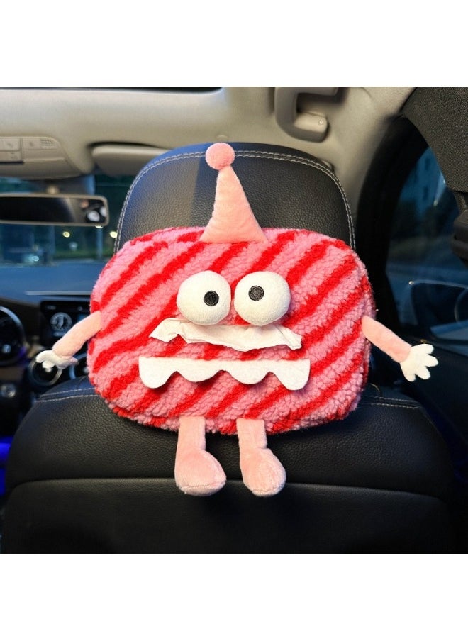 Generic Car Tissue Box Cartoon Cute Soft Plush Car Tissue Holder, Creative Pumping Paper Dispenser Organizer,Napkin Storage Box Tissue Case Holder  - Image 1