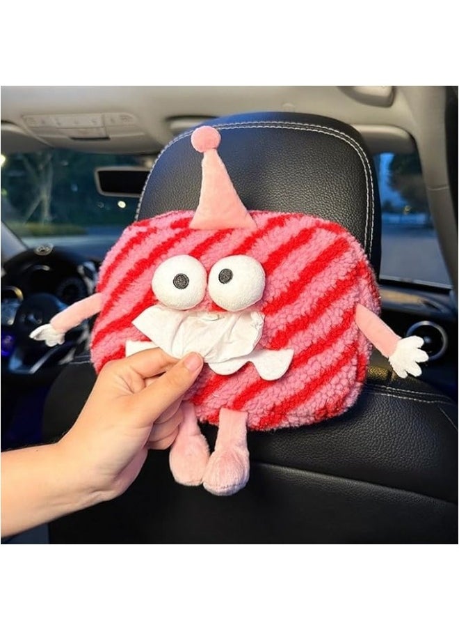 Generic Car Tissue Box Cartoon Cute Soft Plush Car Tissue Holder, Creative Pumping Paper Dispenser Organizer,Napkin Storage Box Tissue Case Holder  - Image 4