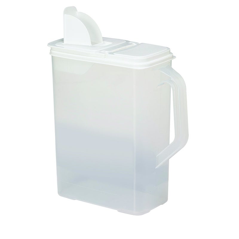 Buddeez Bulk Food Storage Container  8 Quart All Purpose Clear  Large Pantry and Kitchen Organization and Storage  Cereal Flour Sugar Rice Dispenser EZ Grip Handle EZ Pour Spout White Lid
