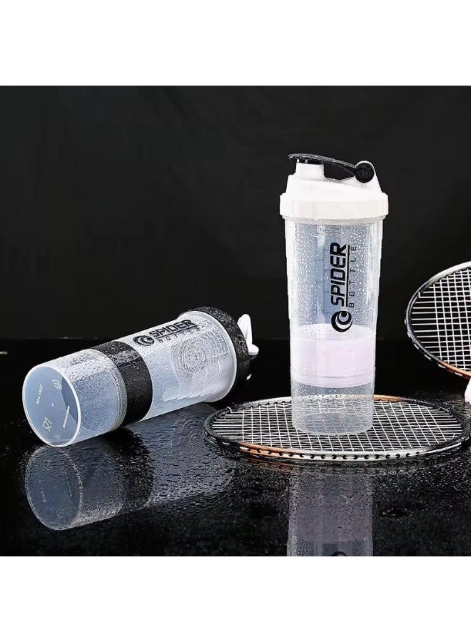 SPIDER Protein Shaker Bottle for Gym with Storage Organizer for Medicine and Protein Powder, Sports 3-Layer Leak Proof Lid & Twist Lock Container - Image 3