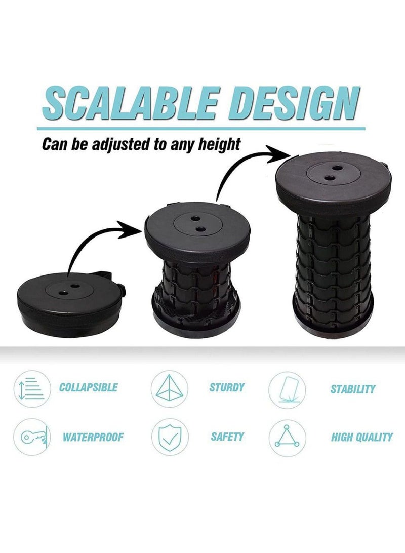 Yuwell كرسي تخييم تلسكوبي محمول قابل للسحب ومقعد قابل للطي للتخييم وصيد الأسماك والمشي لمسافات طويلة والسفر والشواء والحديقة ومقاعد بلاستيكية قابلة للتعديل - Image 2