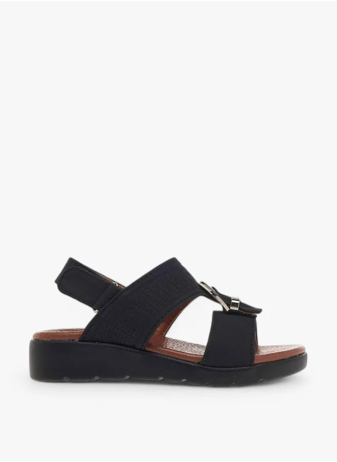 LBL by Shoexpress Boys Textured Arabic Sandals with Hook and Loop Closure