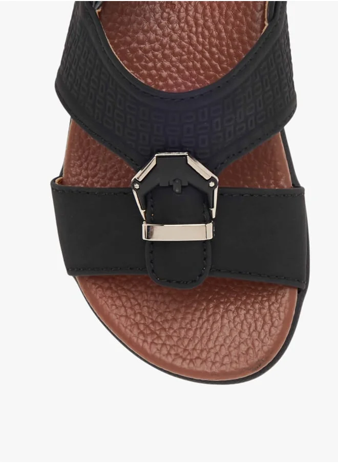 LBL by Shoexpress Boys Textured Arabic Sandals with Hook and Loop Closure