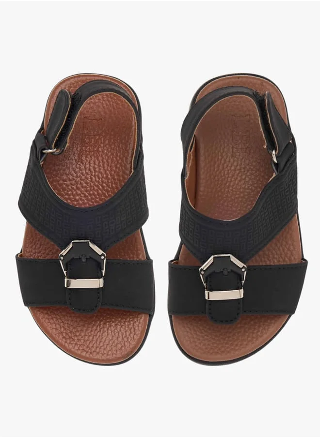 LBL by Shoexpress Boys Textured Arabic Sandals with Hook and Loop Closure