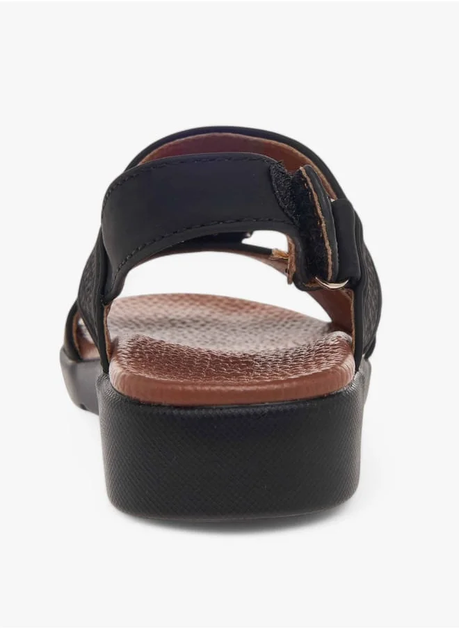 LBL by Shoexpress Boys Textured Arabic Sandals with Hook and Loop Closure