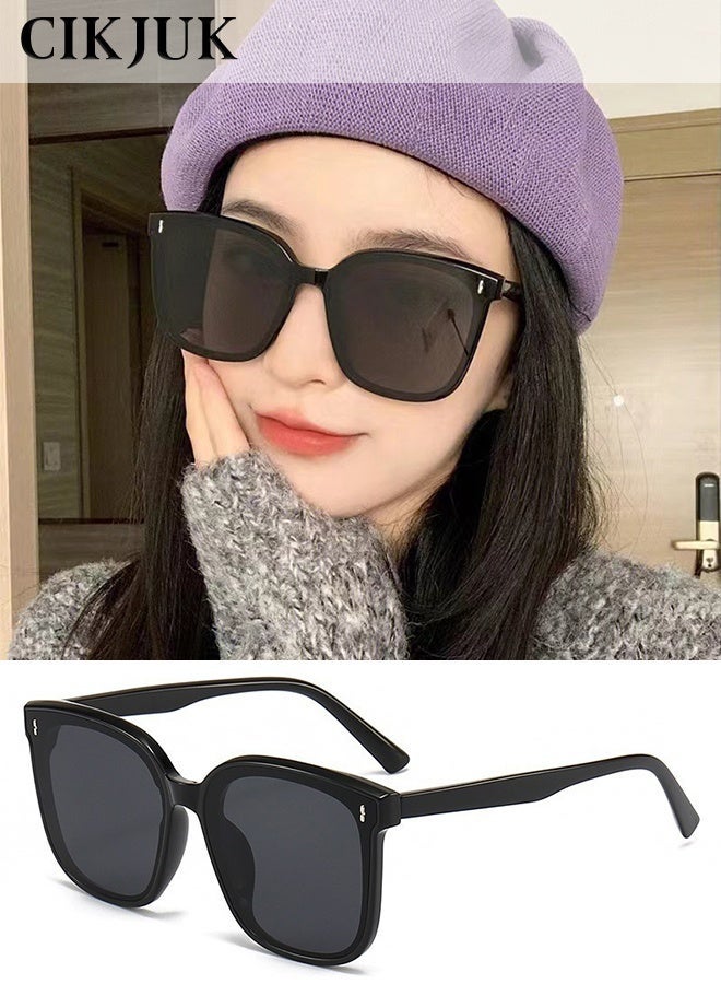 CIKJUK Sunglasses for Men Women Square Classic Sun Glasses Cool Ultra-light Men's Women's Sunglass UV Protection Mens Shades Travel Driving Daily Sun Glas Black - Image 1