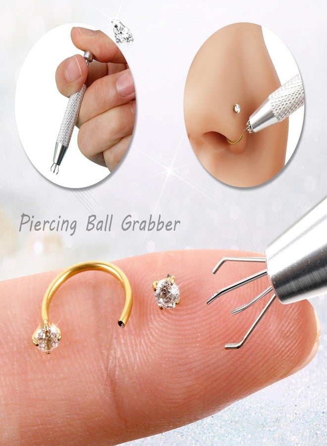 ONESING ONEISNG 20G Gold Horseshoe Nose Ring G23 Titanium Internally Threaded Nose Ring For Women Men Double Cubic Zirconia Half Nose Hoop Rings Horse Shoe Daith Tragus Earring Lip Septum Rings Helix Piercing Jewelry 8mm - Image 4