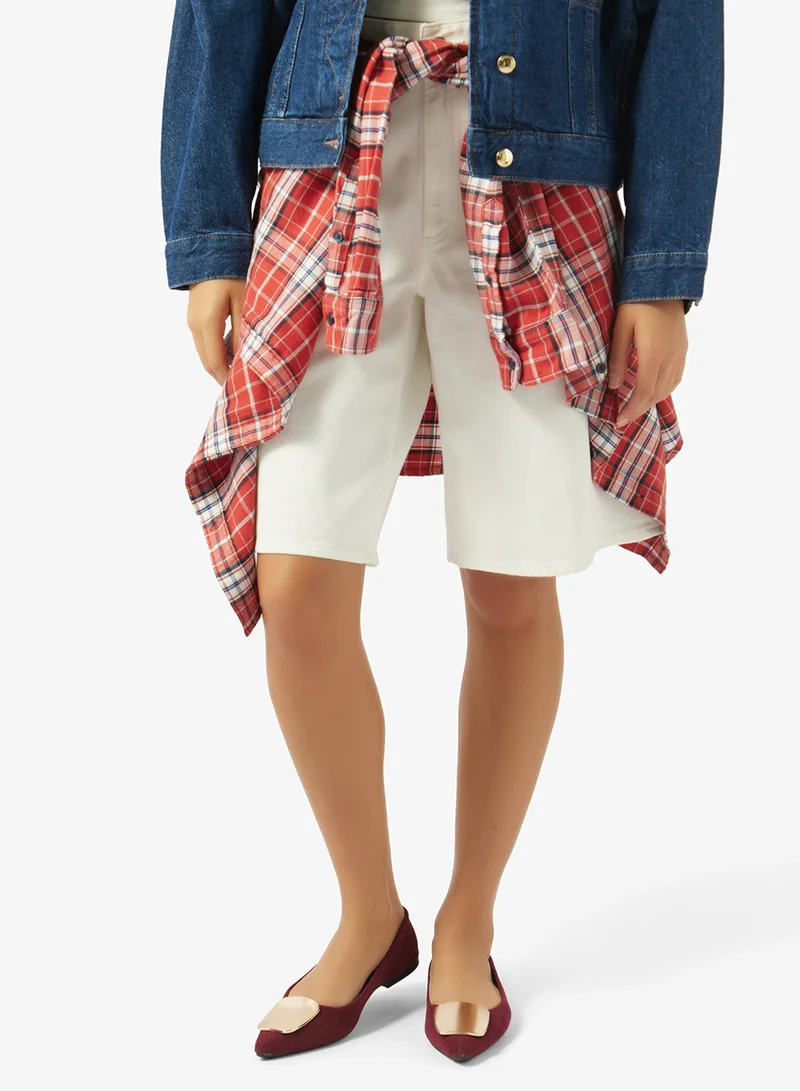 ELLA Burgundy Gold Detail Suede Ballet Flats for Women | Best Price UAE