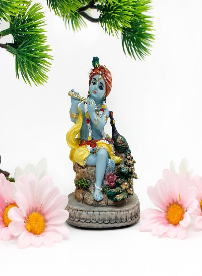 BangBangDa Indian Lord Krishna Idol Statue - 4.3" H Hindu God Krishna Diwali Gifts for India Friend Small Krishna Home Temple Mandir Pooja Murti Item Altar Meditation Yoga Room Spiritual Decor - Image 3
