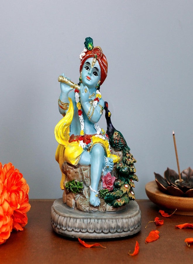 BangBangDa Indian Lord Krishna Idol Statue - 4.3" H Hindu God Krishna Diwali Gifts for India Friend Small Krishna Home Temple Mandir Pooja Murti Item Altar Meditation Yoga Room Spiritual Decor - Image 2