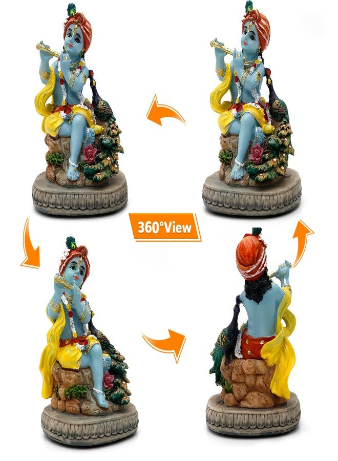BangBangDa Indian Lord Krishna Idol Statue - 4.3" H Hindu God Krishna Diwali Gifts for India Friend Small Krishna Home Temple Mandir Pooja Murti Item Altar Meditation Yoga Room Spiritual Decor - Image 5