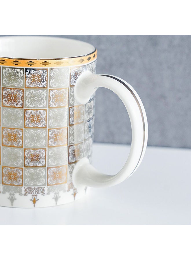 DANUBE HOME Danube Essential Charlotte New Bone China Mug – Elegant Coffee & Tea Cup, Durable Porcelain Drinkware for Home and Office, Microwave & Dishwasher Safe, Premium Quality H9.5Cm 360ml - Gold  - Image 2