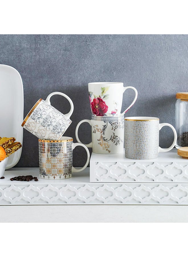 DANUBE HOME Danube Essential Charlotte New Bone China Mug – Elegant Coffee & Tea Cup, Durable Porcelain Drinkware for Home and Office, Microwave & Dishwasher Safe, Premium Quality H9.5Cm 360ml - Gold  - Image 3