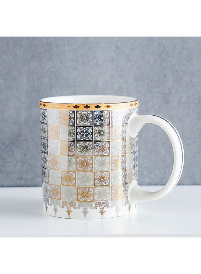 DANUBE HOME Danube Essential Charlotte New Bone China Mug – Elegant Coffee & Tea Cup, Durable Porcelain Drinkware for Home and Office, Microwave & Dishwasher Safe, Premium Quality H9.5Cm 360ml - Gold  - Image 1