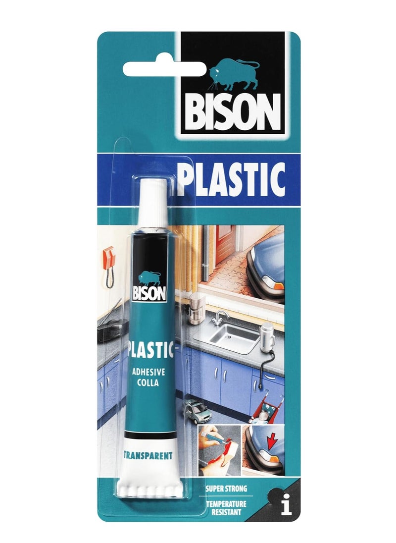 Bison Bison Plastic Adhesive 25 ml, glue for many hard household plastics like ABS, Acrylic glass, polycarbonate, hard PVC, many plastic toys, computer keyboards, remote, audio appliances, plastic bicycle and car parts, Transparent  - Image 1