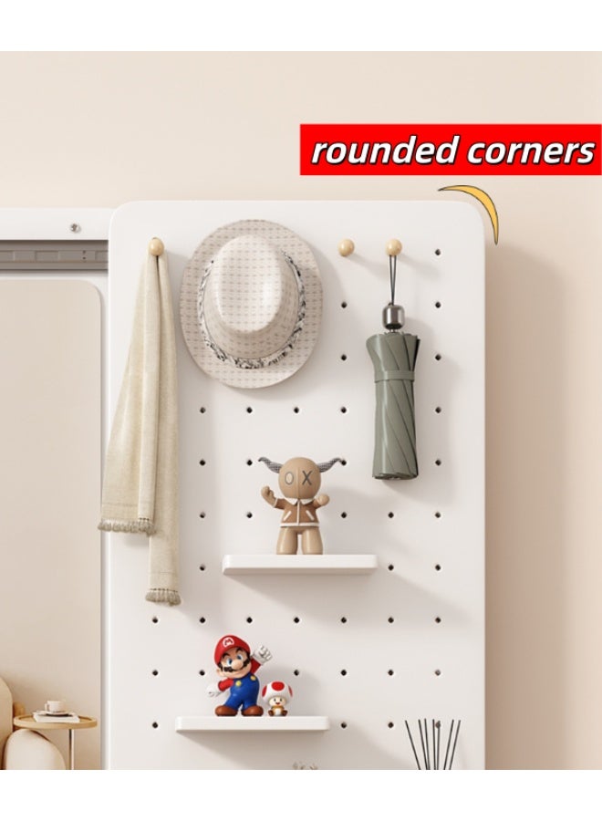 Wall Mounted Dressing Mirror, Sliding Storage Rack and Explosion-Proof Makeup Mirror, Concealed Full-Length Mirror With Solid Wood Storage Board and Hanging Rod, Suitable for Living Room Bedroom Office and Foyer Corridors - Image 2