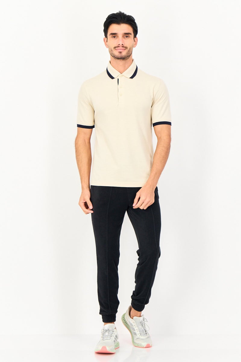 PUMA Men Sportswear Fit Short Sleeve Essential Pique Tipping Polo Shirt, Beige - Image 2