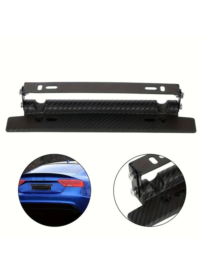 ABS And Iron Adjustable Carbon Fiber License Plate Frame Bracket For US Cars - Image 1