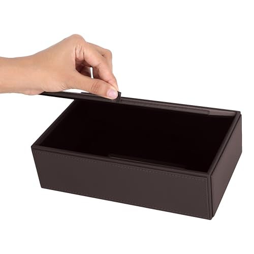 V-CUBE DESIGNS Premium Vegan Leather Tissue Box Holder | Paper Napkin Holder | Sturdy Tissue Case/Cover/Dispenser/Organizer for Home/Bathroom/Office/Table/Desk/Car | Brown - Image 4